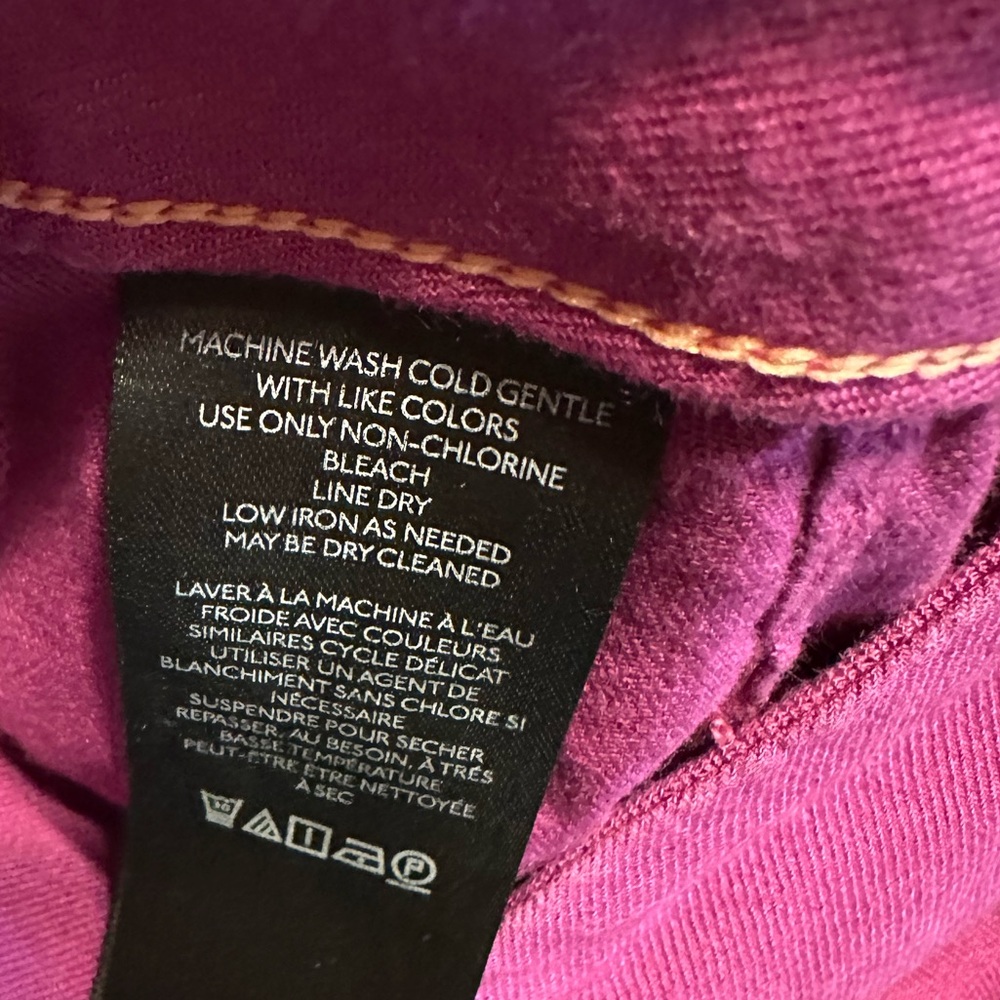 Sz 8 EUC Maeve Magenta Linen Colette Wide Leg Pants Anthropologie - Picture 9 of 14